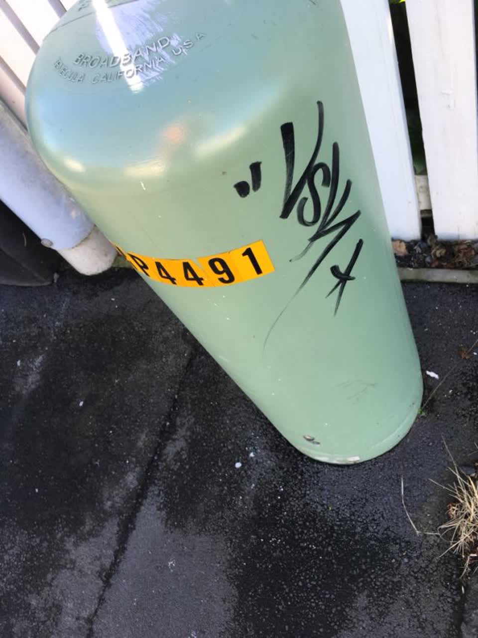 The photograph attached to this graffiti report