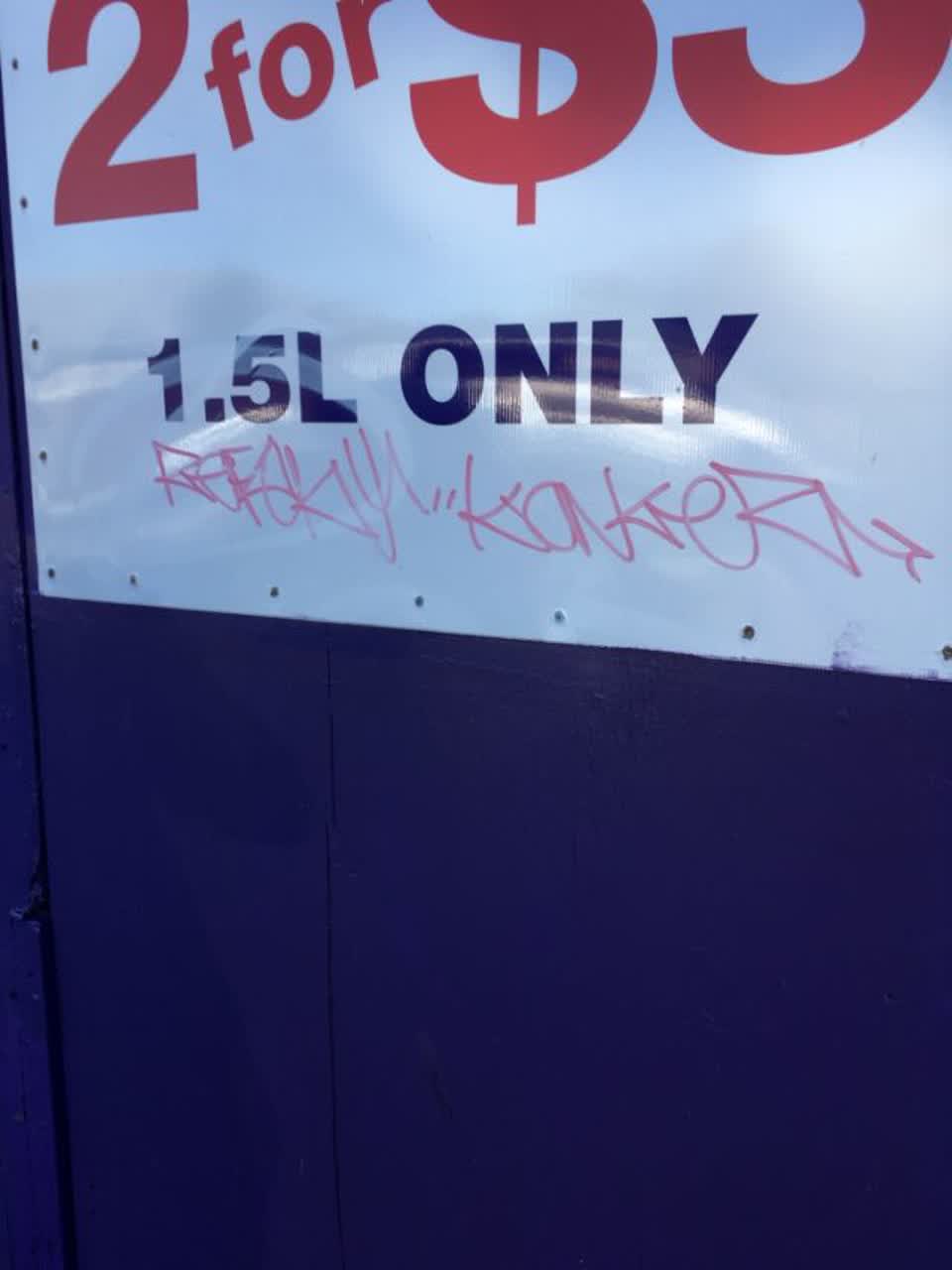 The photograph attached to this graffiti report