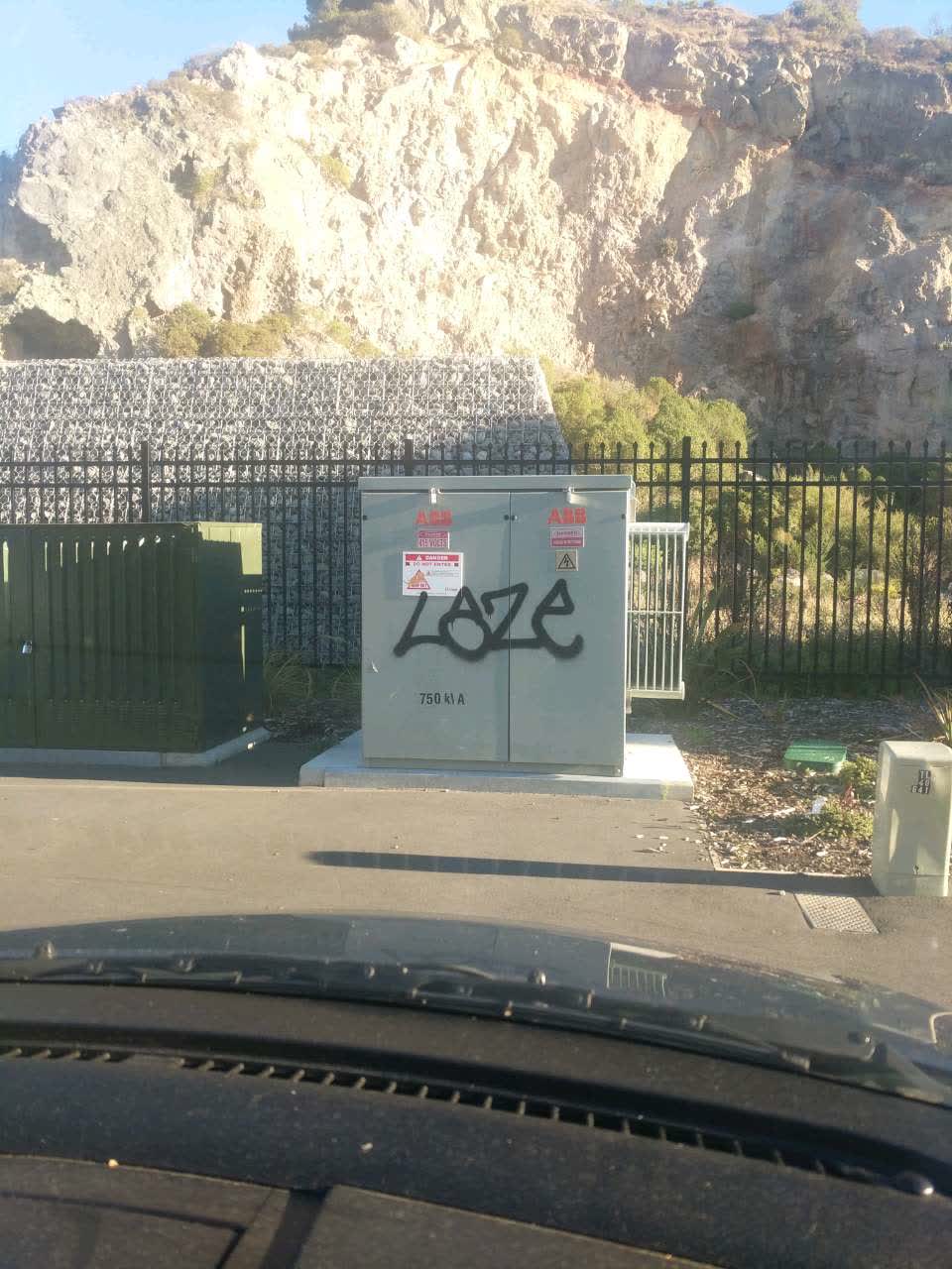 The photograph attached to this graffiti report