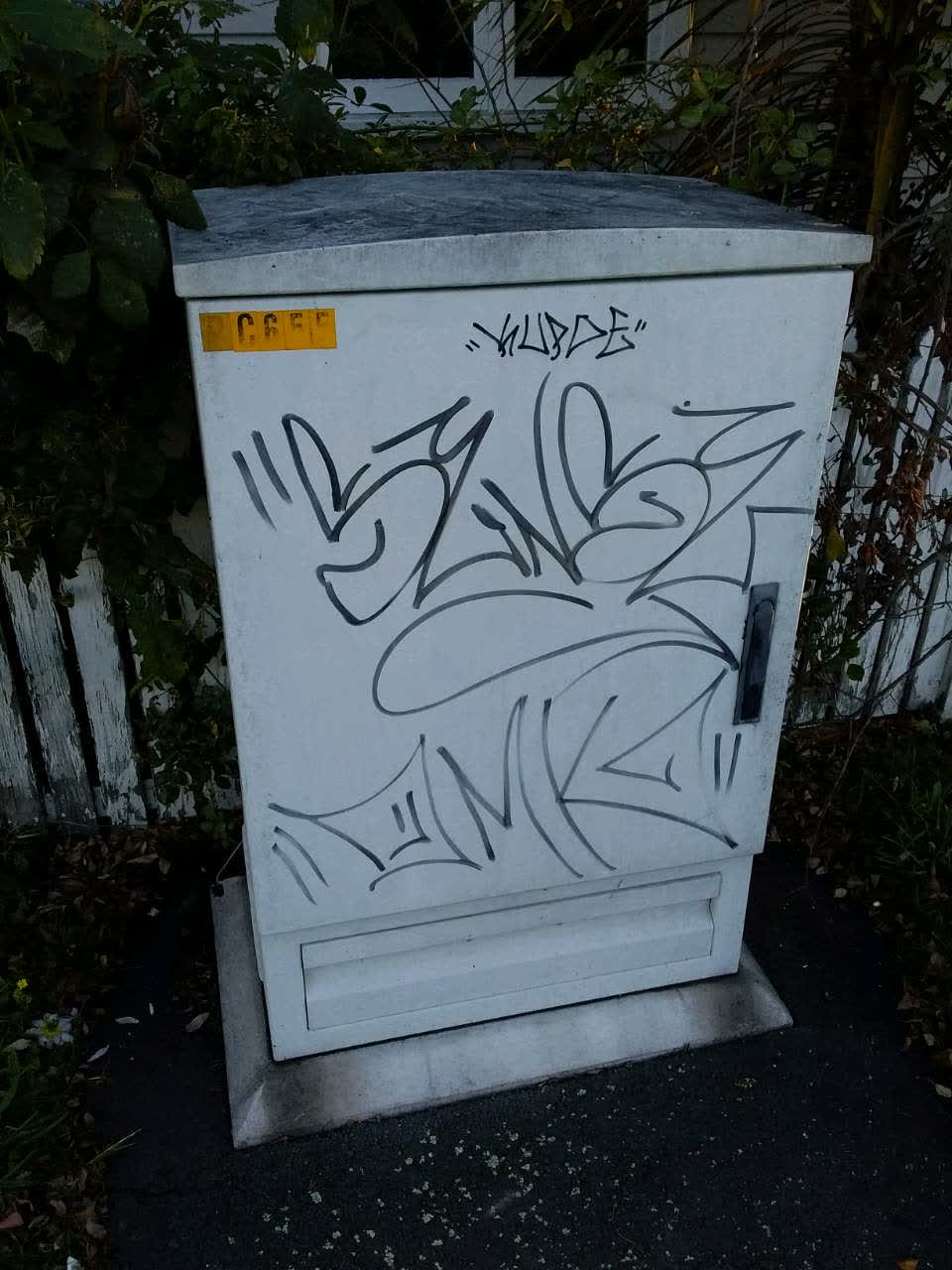 The photograph attached to this graffiti report