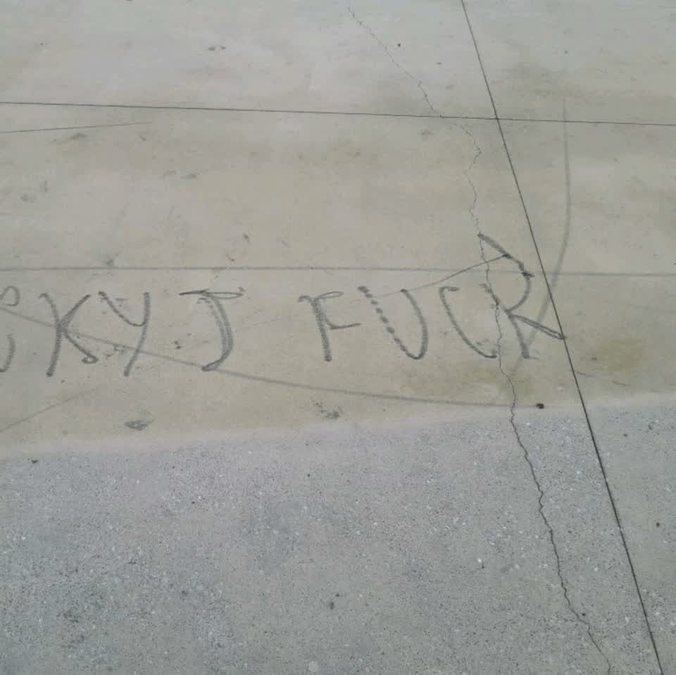 The photograph attached to this graffiti report