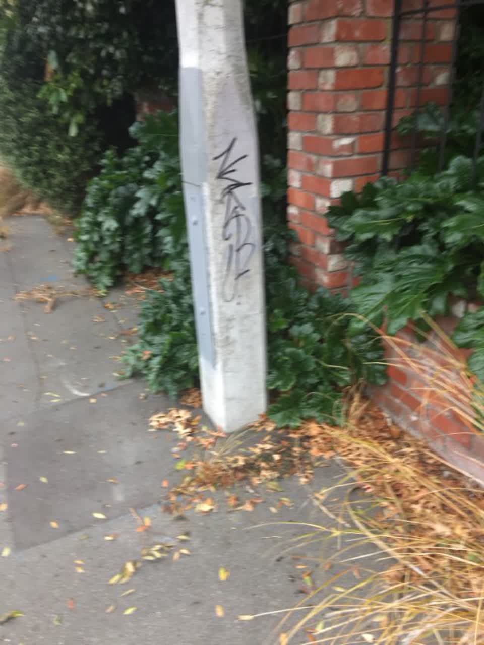 The photograph attached to this graffiti report