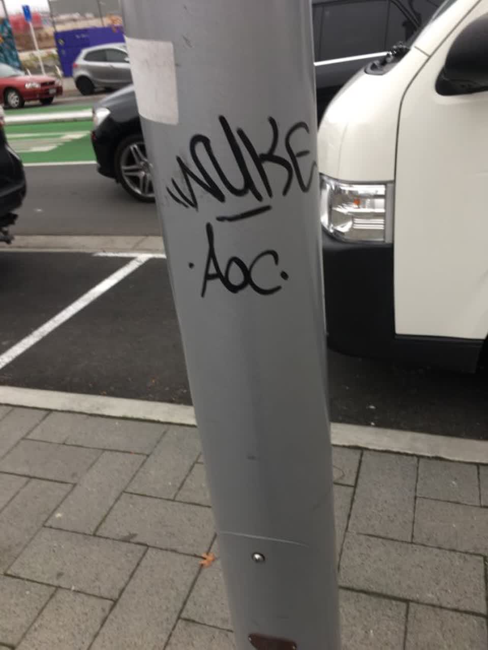 The photograph attached to this graffiti report
