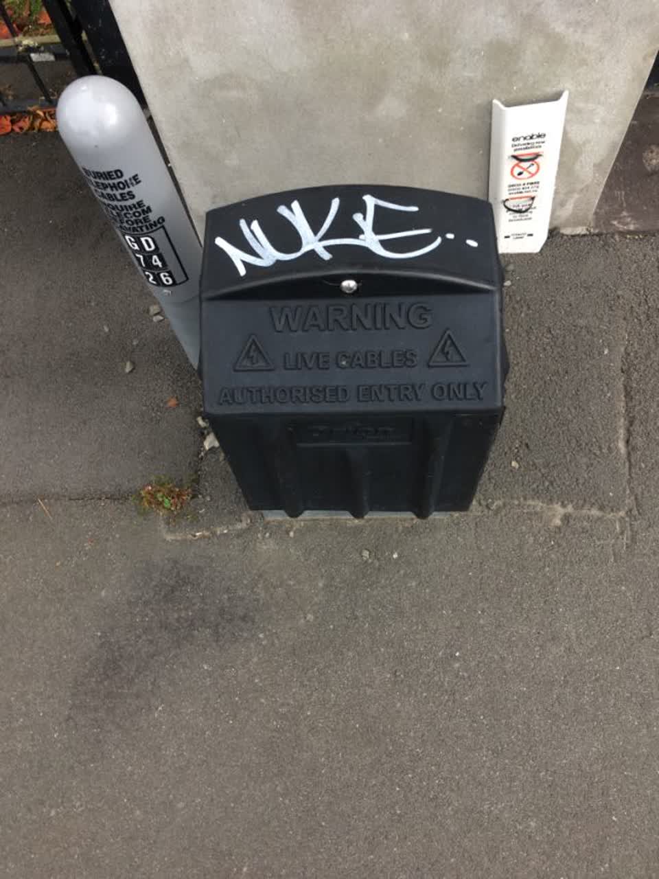 The photograph attached to this graffiti report