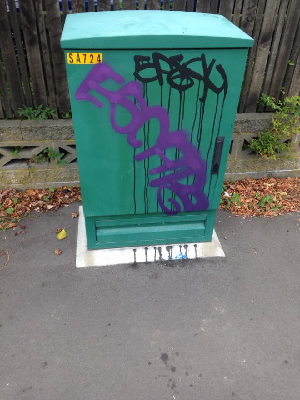 The photograph attached to this graffiti report