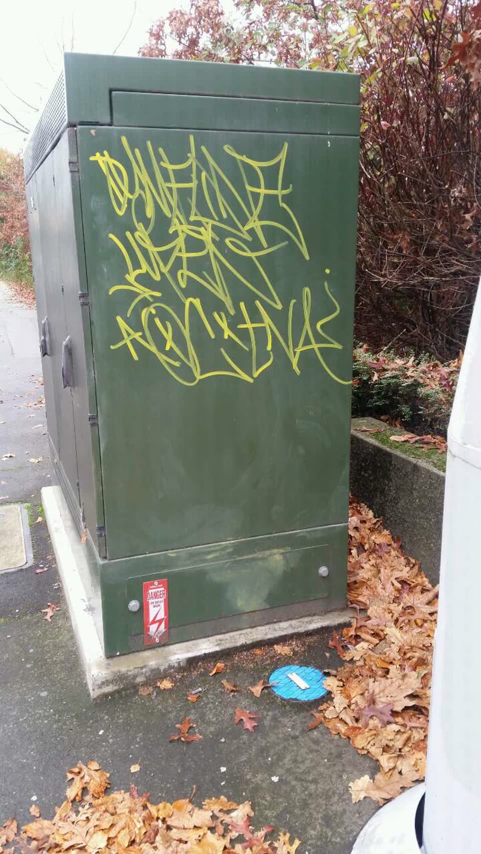 The photograph attached to this graffiti report