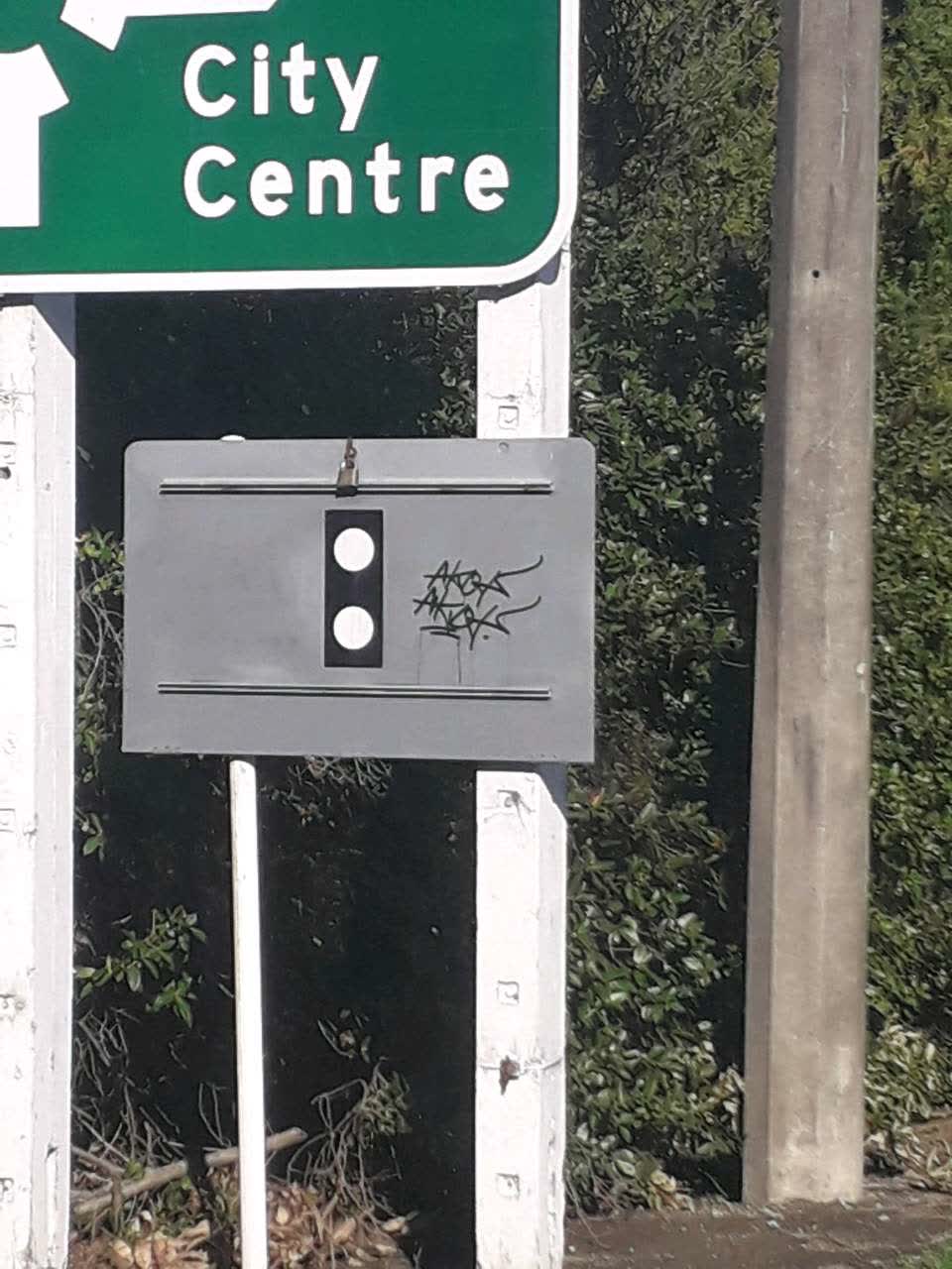 The photograph attached to this graffiti report