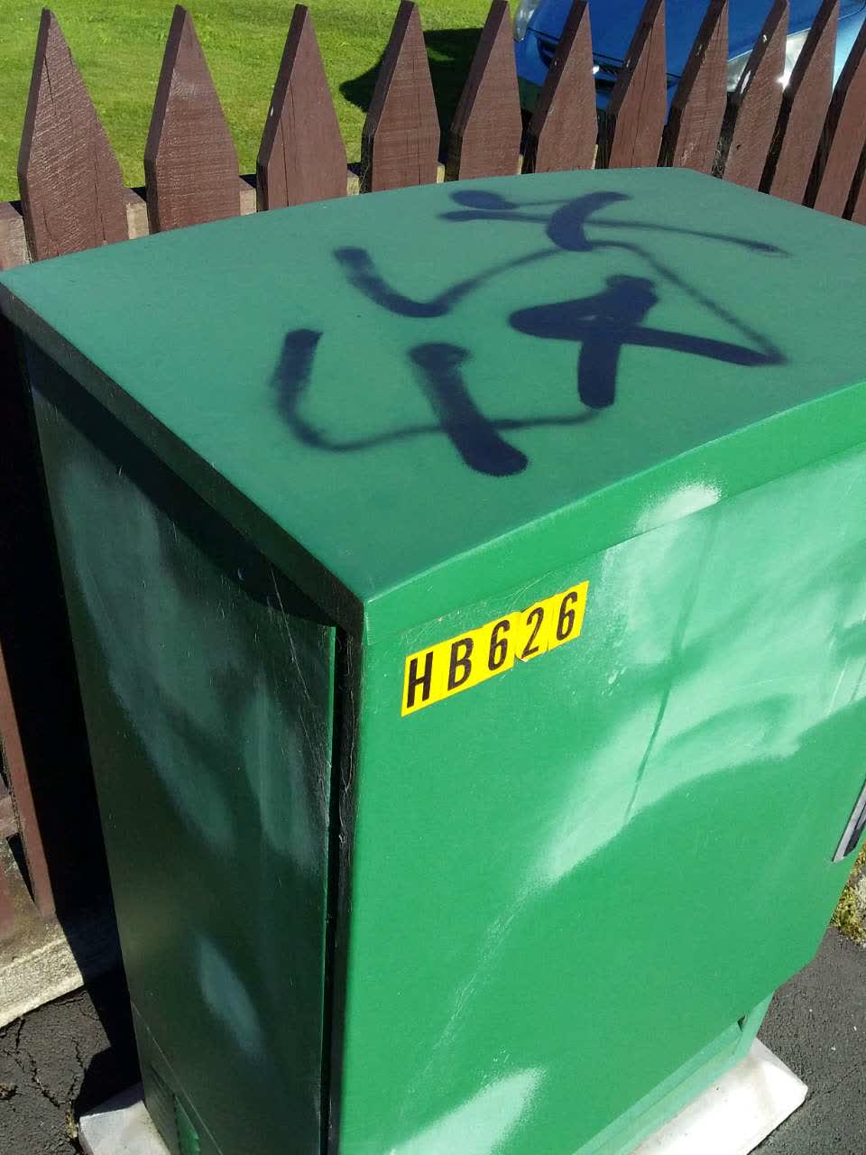 The photograph attached to this graffiti report