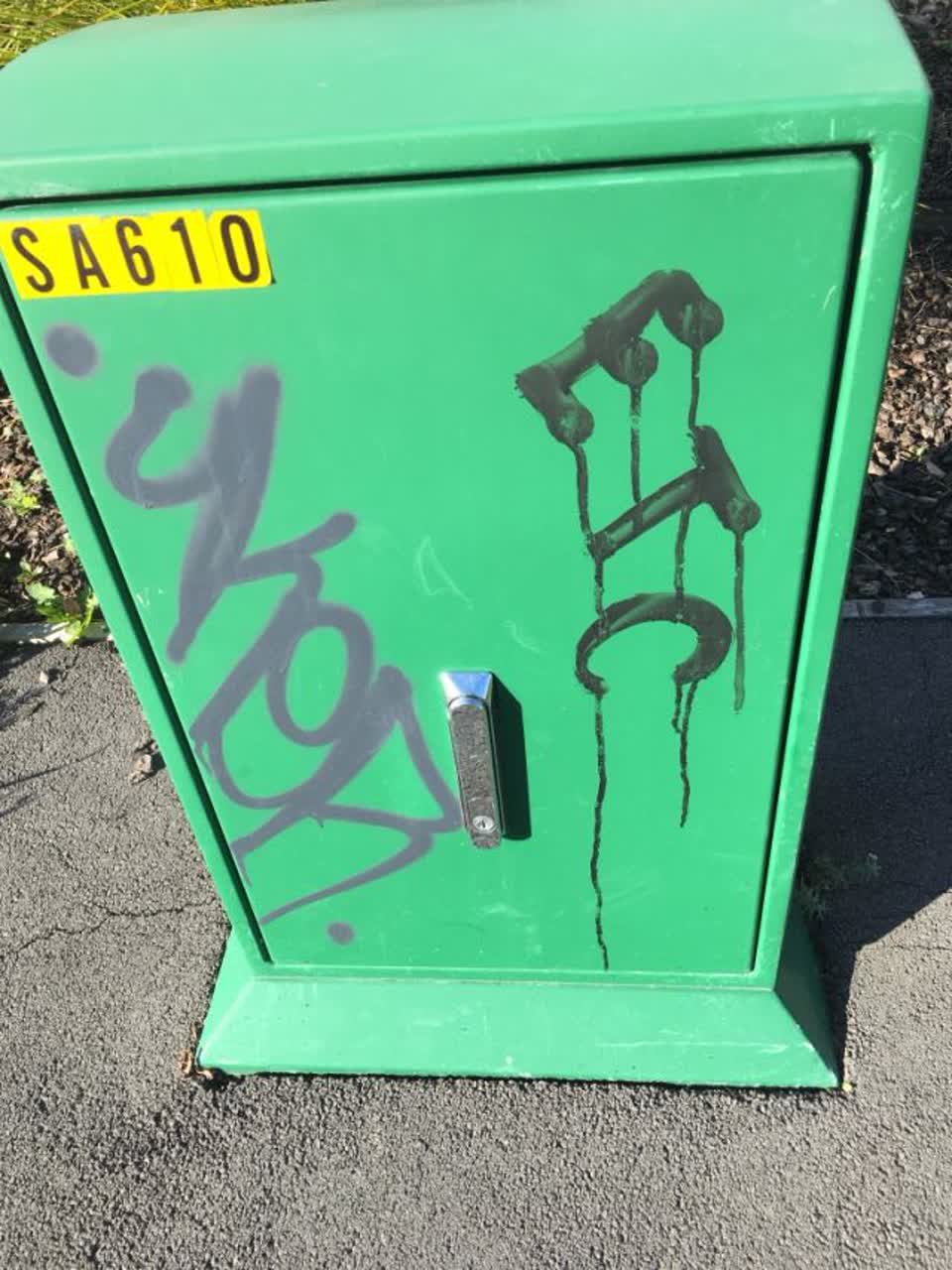 The photograph attached to this graffiti report