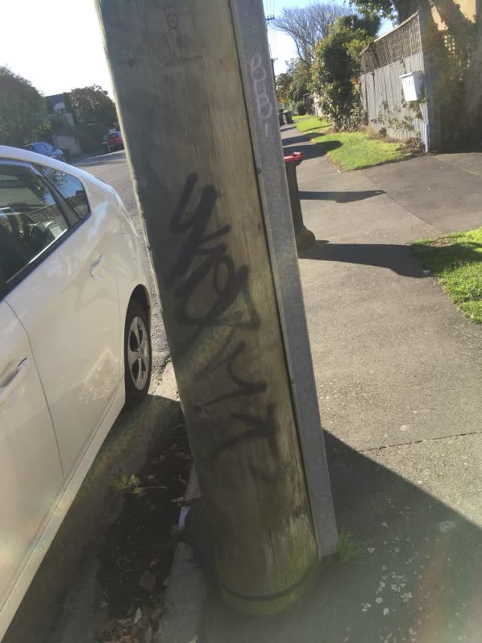 The photograph attached to this graffiti report