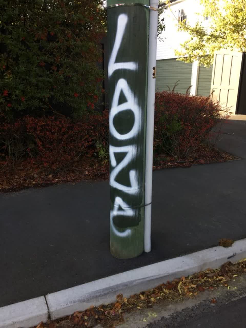 The photograph attached to this graffiti report