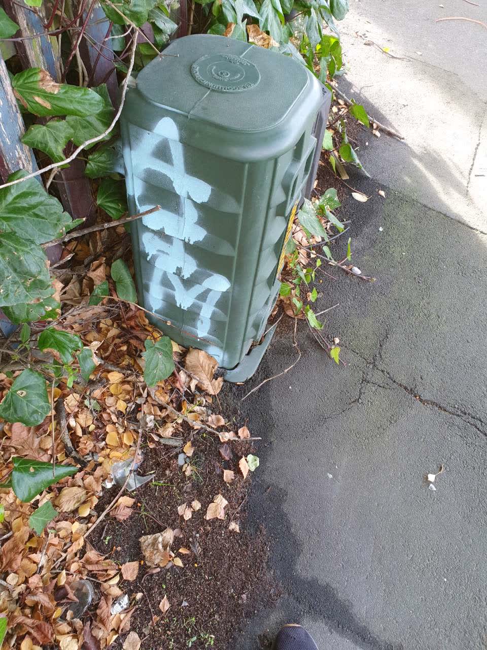 The photograph attached to this graffiti report