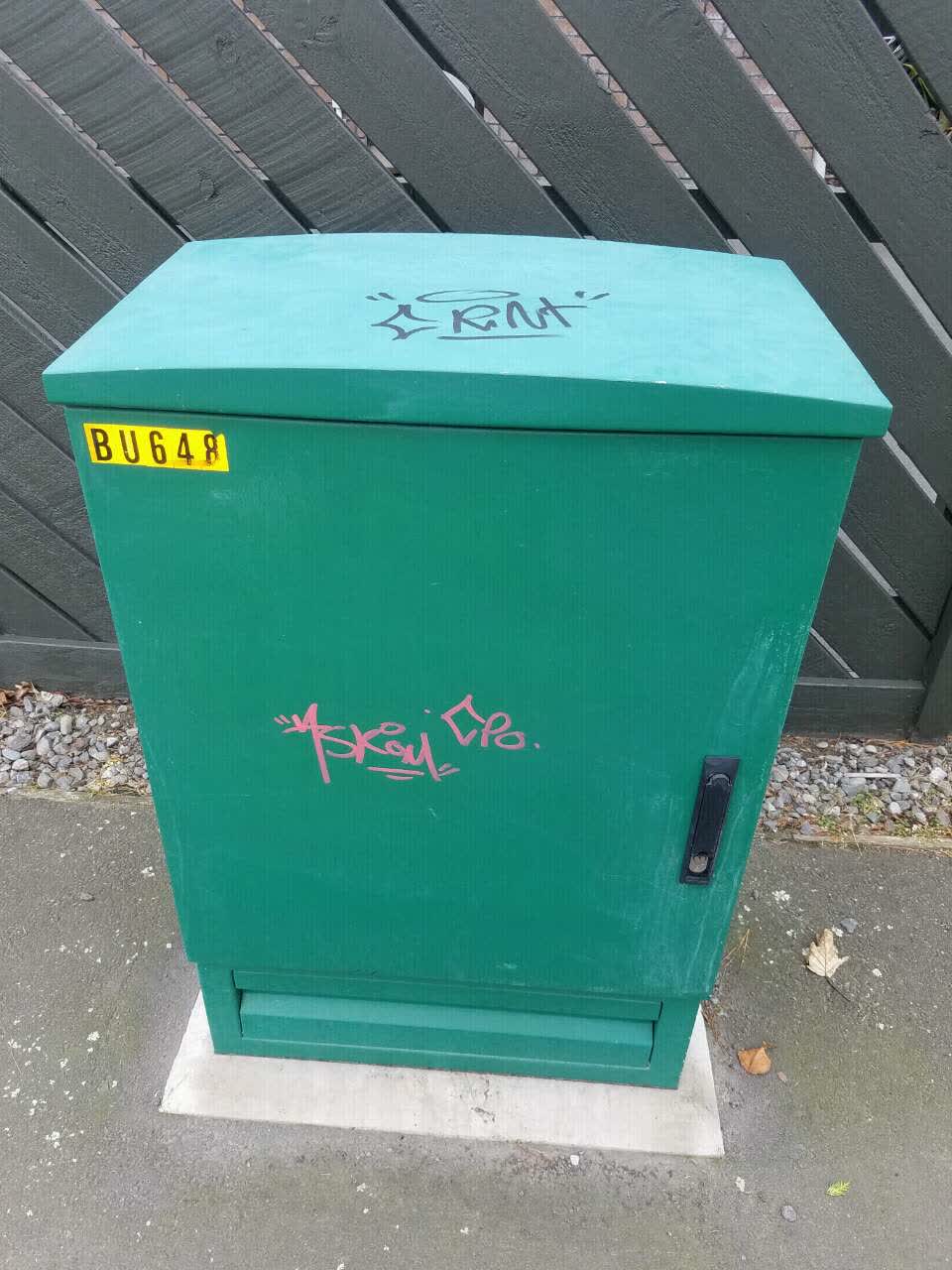 The photograph attached to this graffiti report