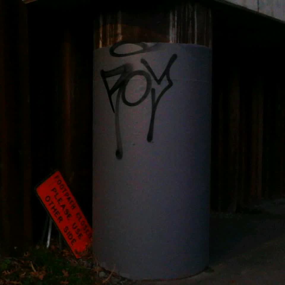 The photograph attached to this graffiti report