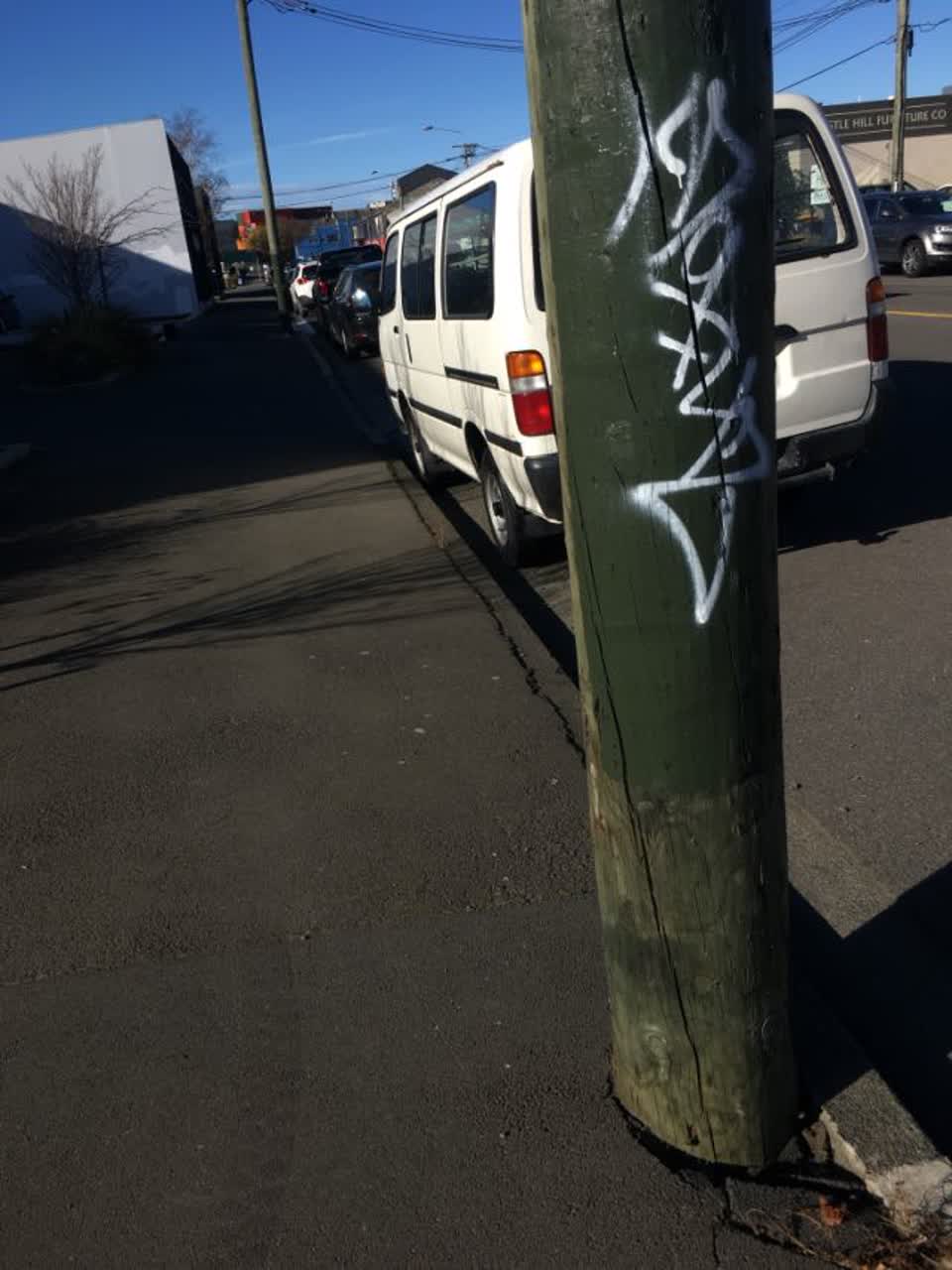 The photograph attached to this graffiti report