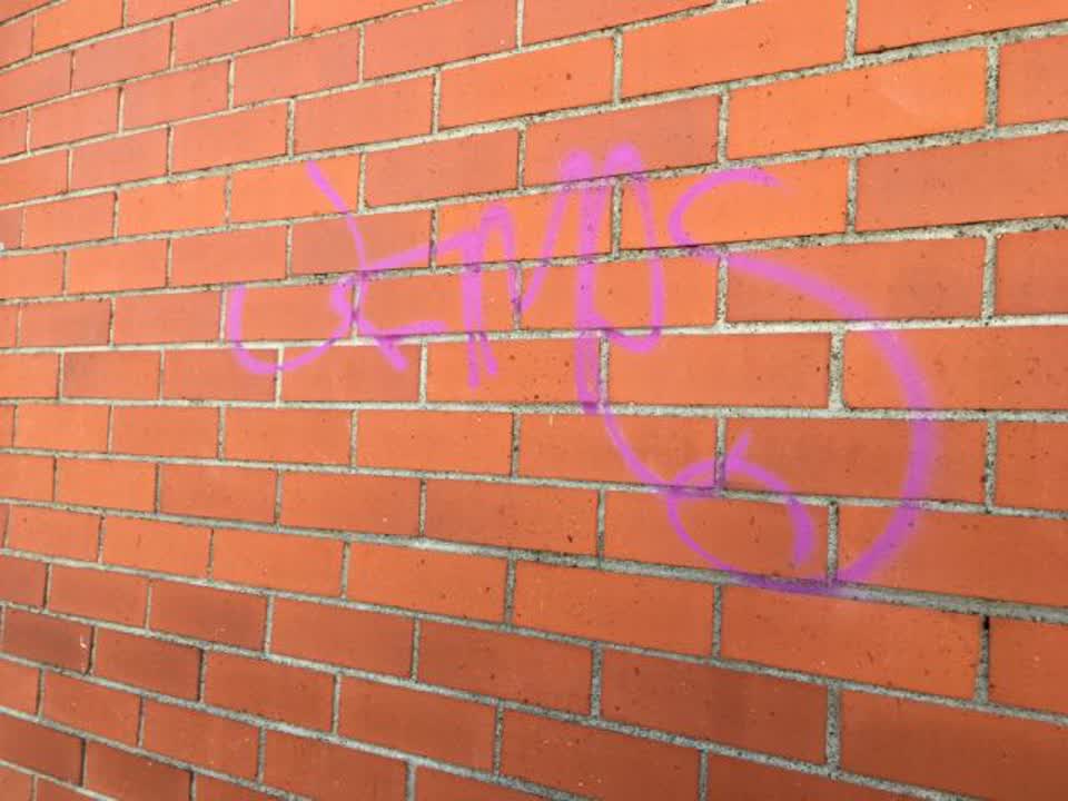The photograph attached to this graffiti report
