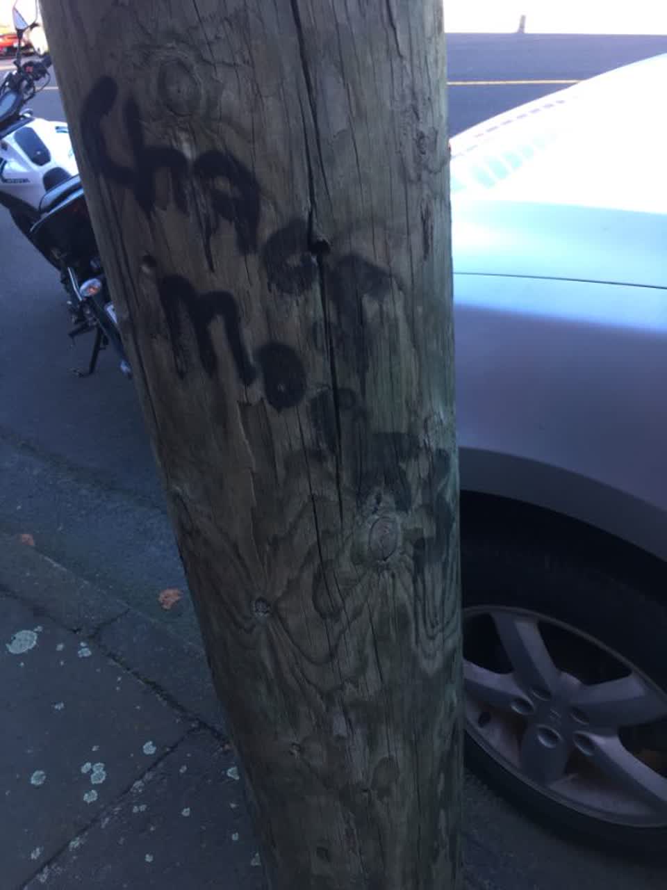 The photograph attached to this graffiti report