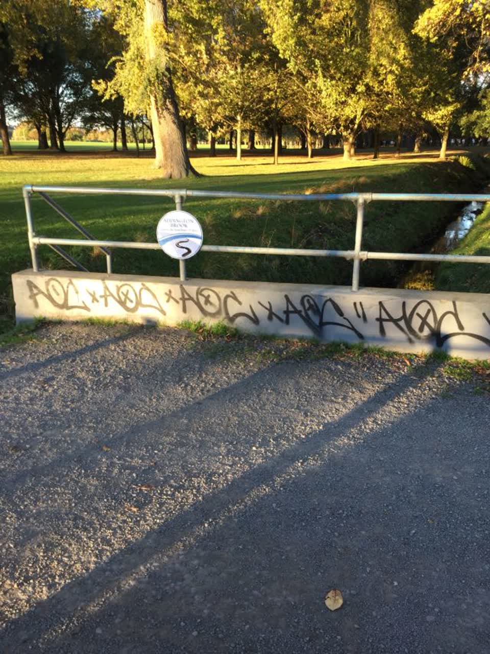 The photograph attached to this graffiti report