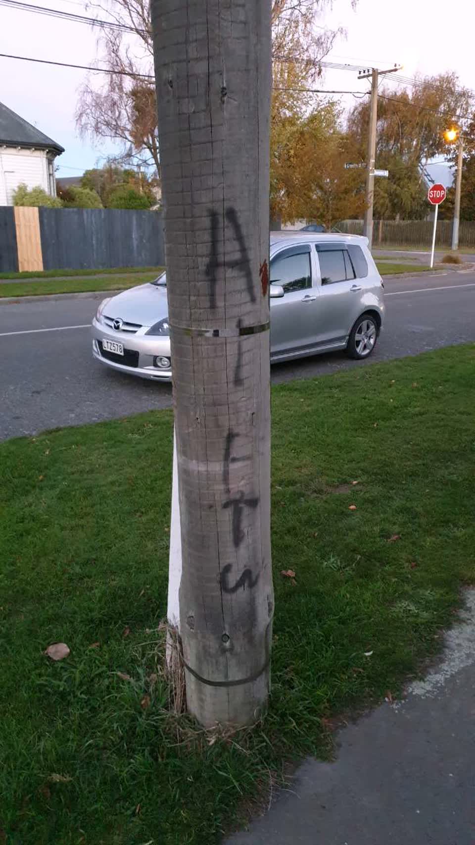 The photograph attached to this graffiti report