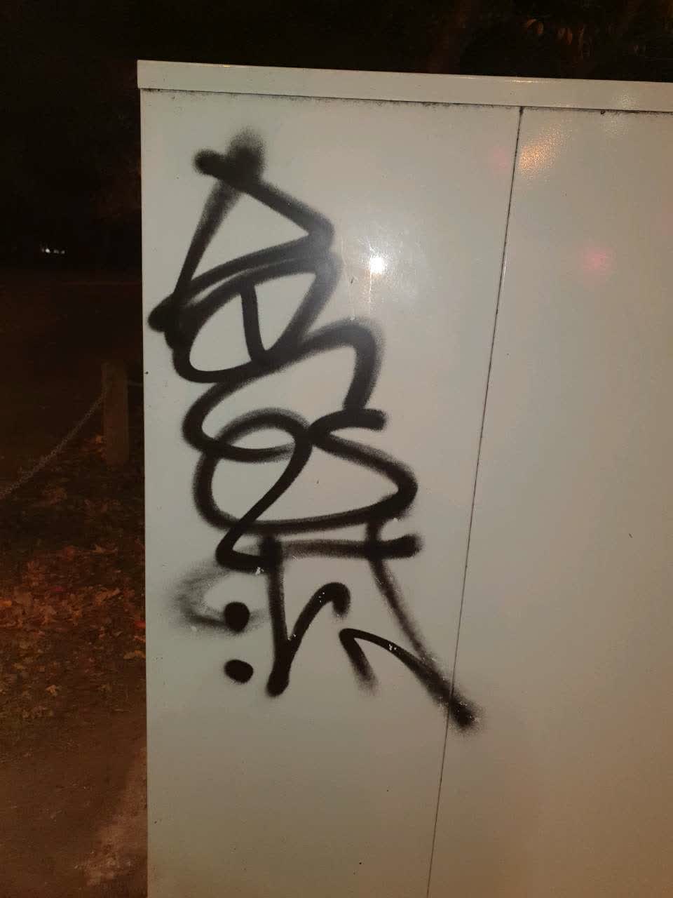 The photograph attached to this graffiti report