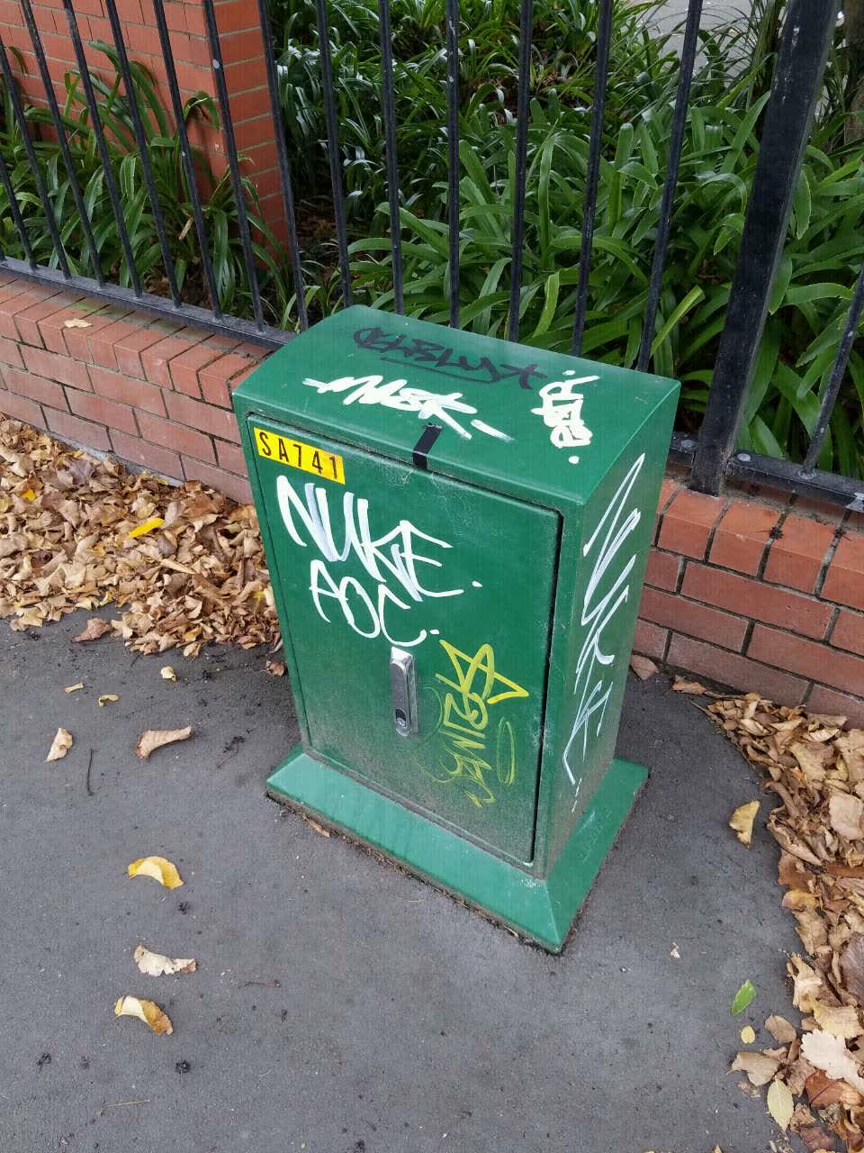 The photograph attached to this graffiti report