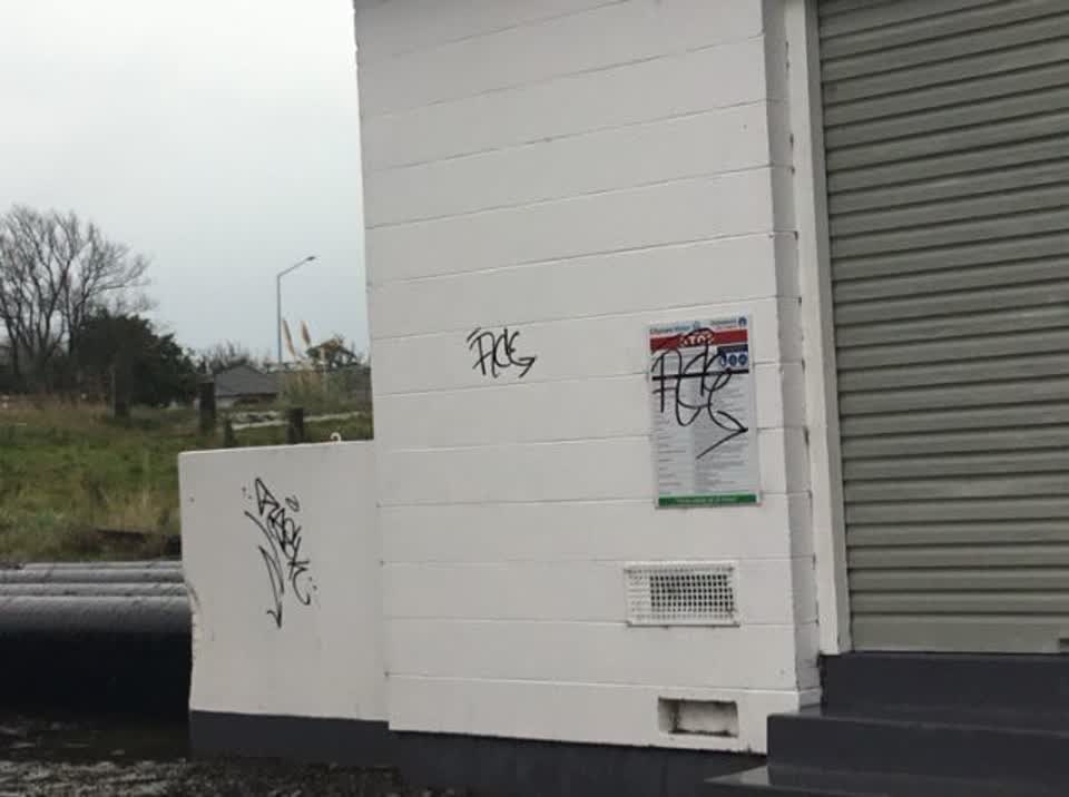 The photograph attached to this graffiti report