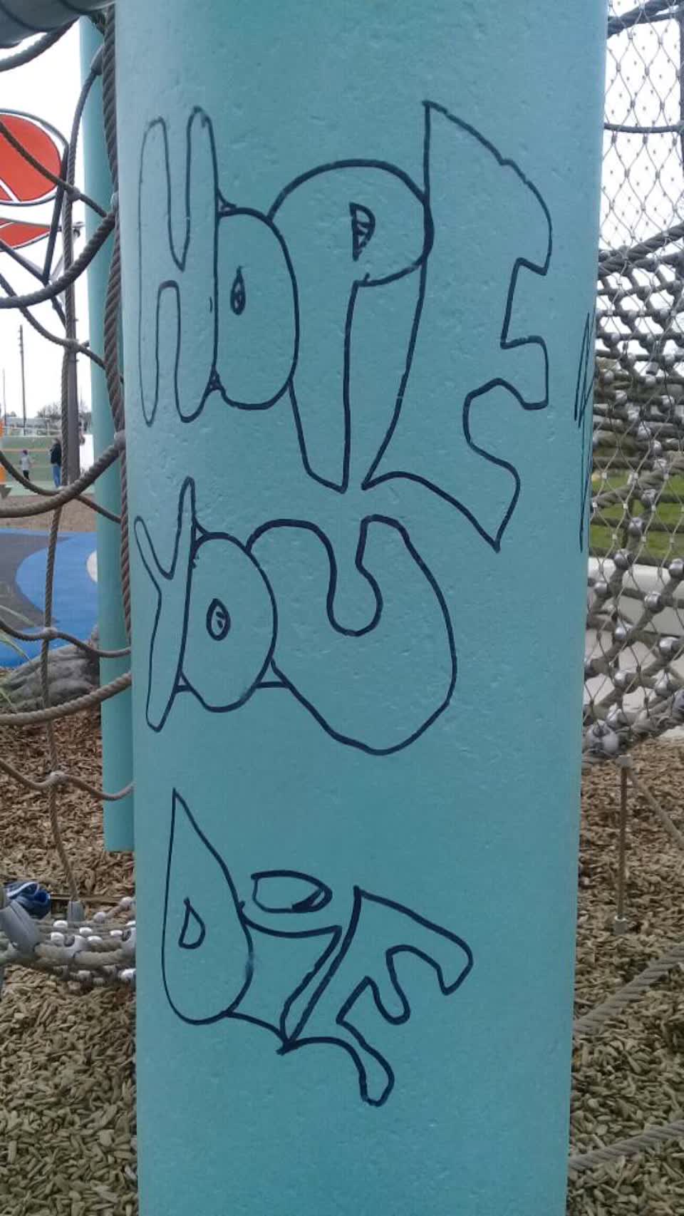 The photograph attached to this graffiti report