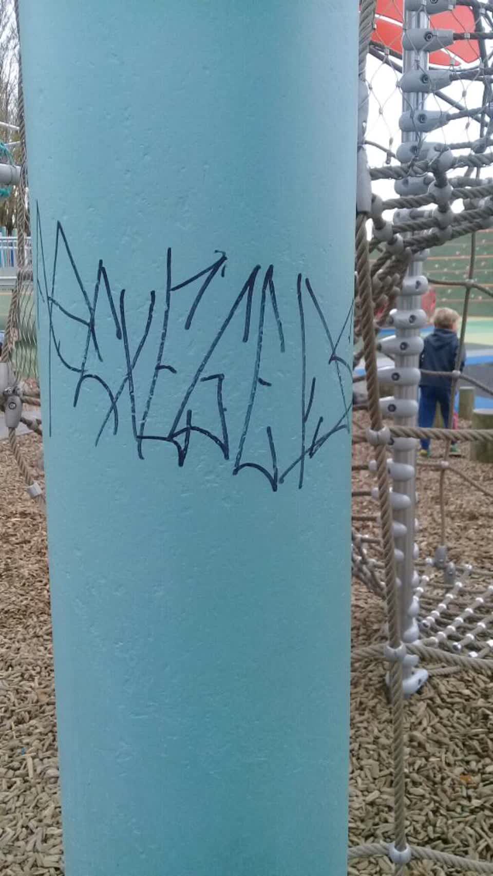 The photograph attached to this graffiti report