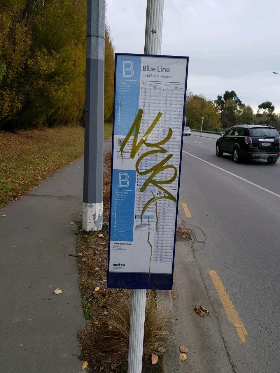 The photograph attached to this graffiti report