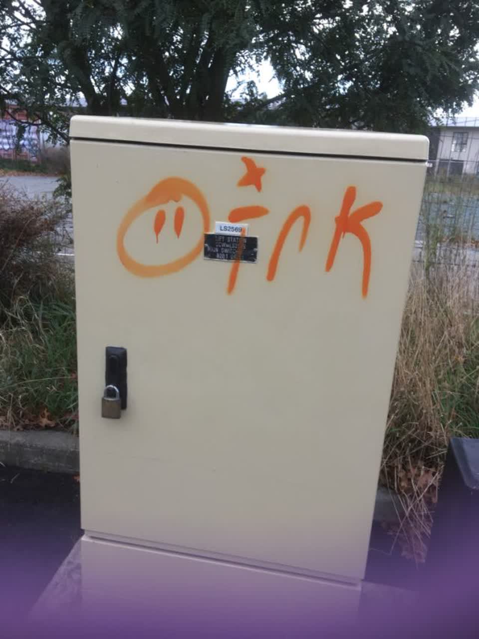 The photograph attached to this graffiti report