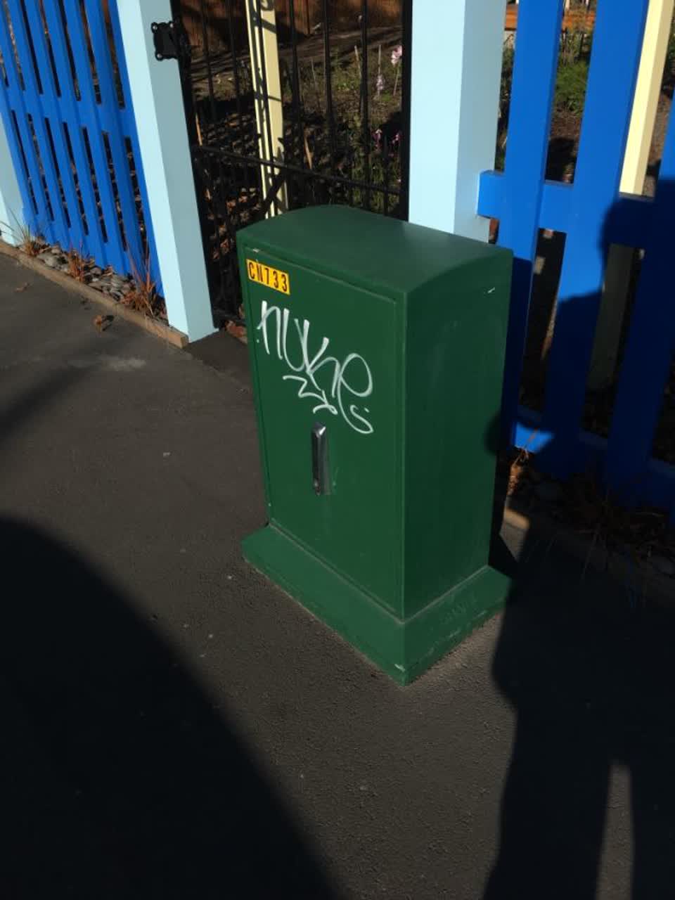 The photograph attached to this graffiti report