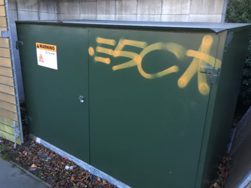 The photograph attached to this graffiti report