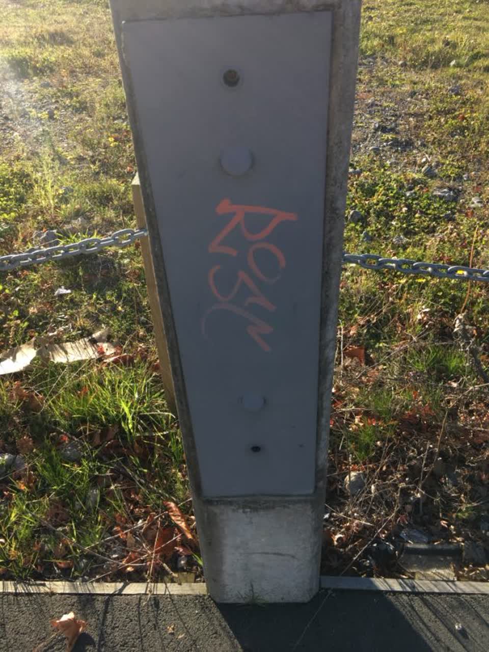 The photograph attached to this graffiti report