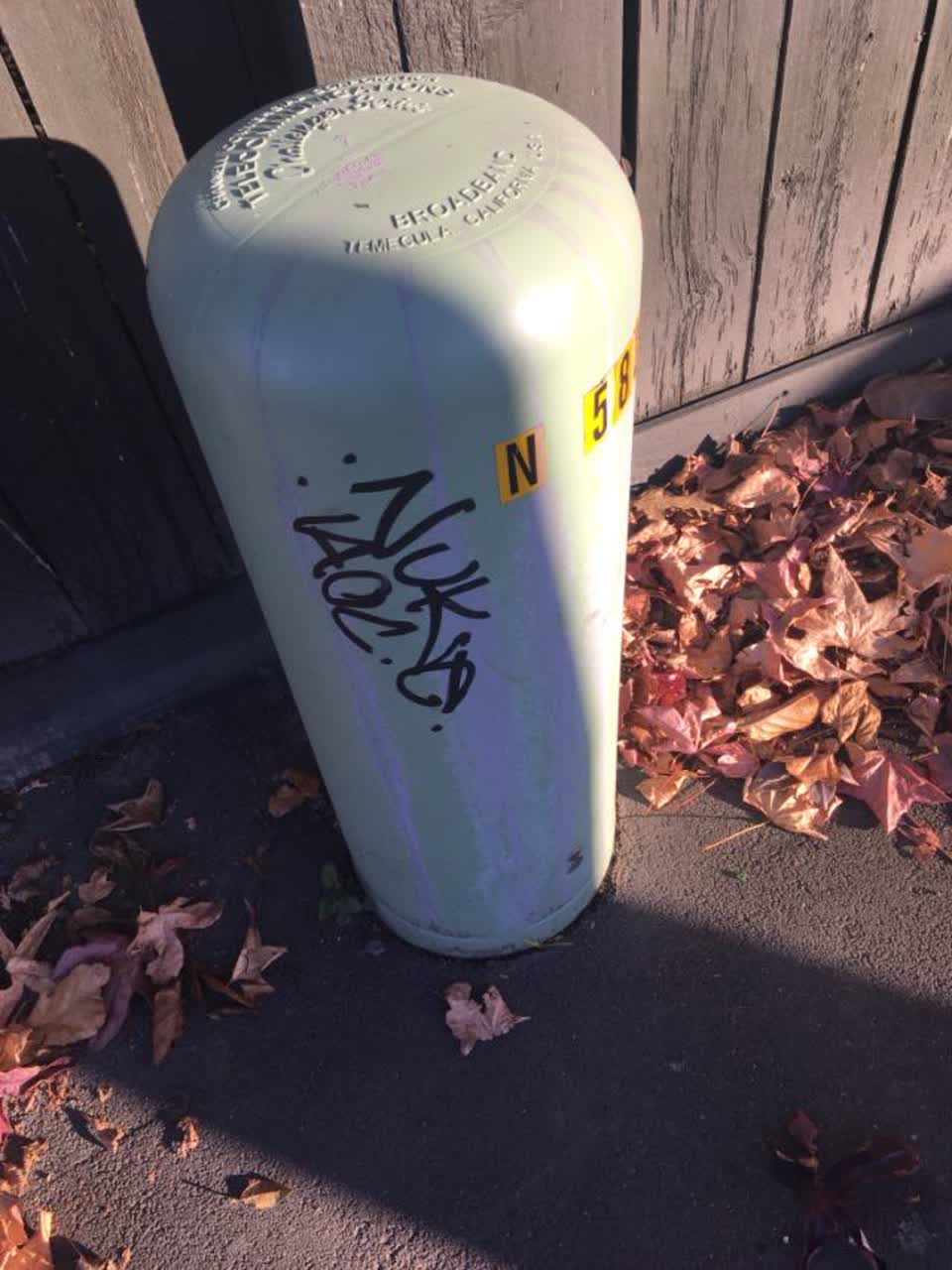 The photograph attached to this graffiti report