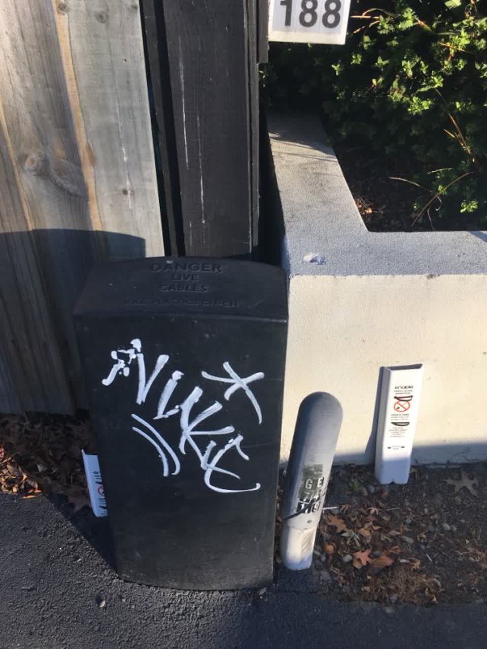 The photograph attached to this graffiti report