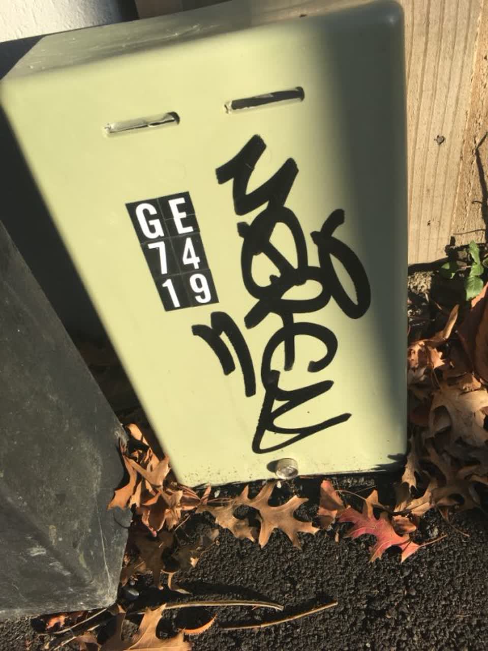 The photograph attached to this graffiti report
