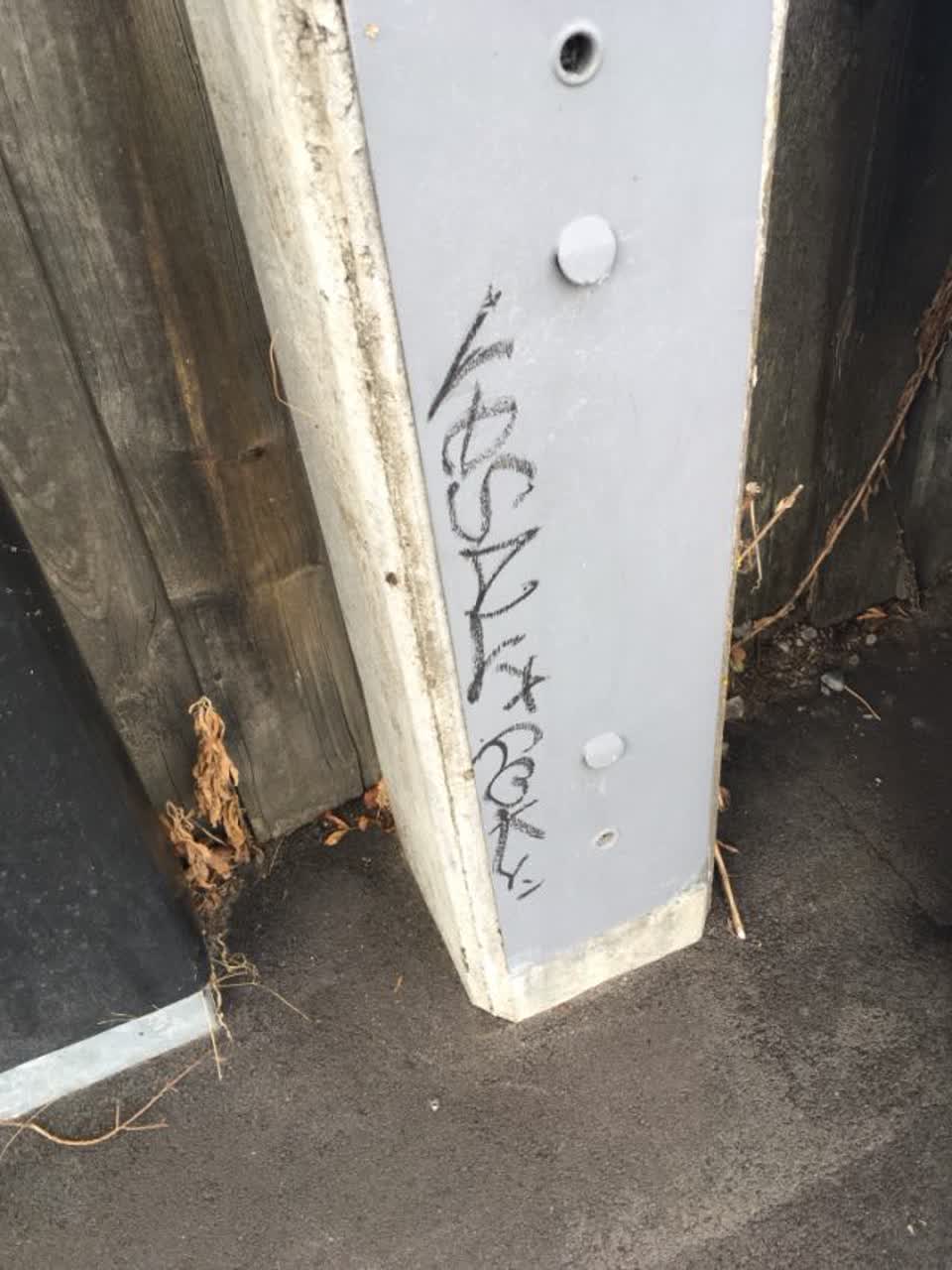 The photograph attached to this graffiti report