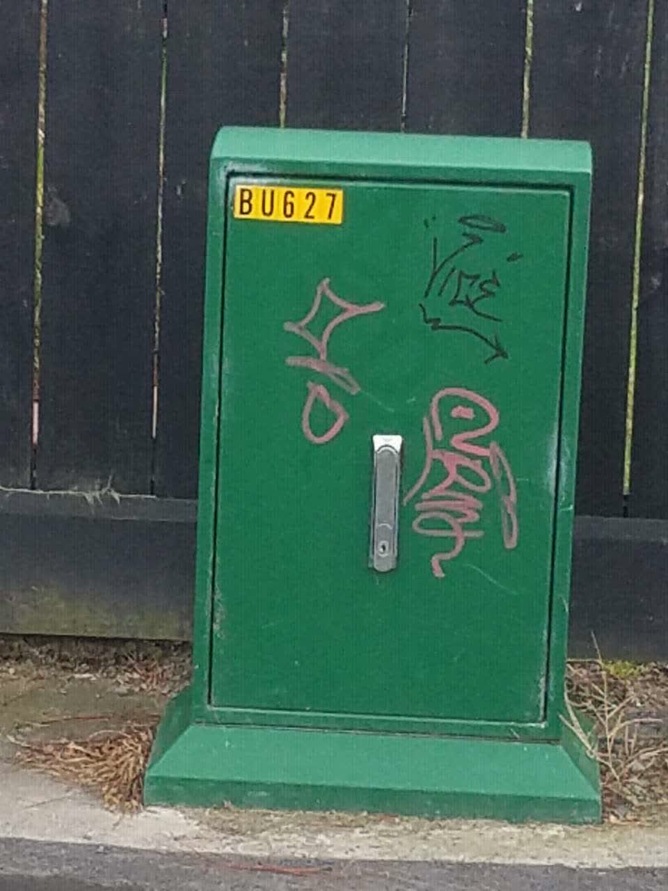 The photograph attached to this graffiti report