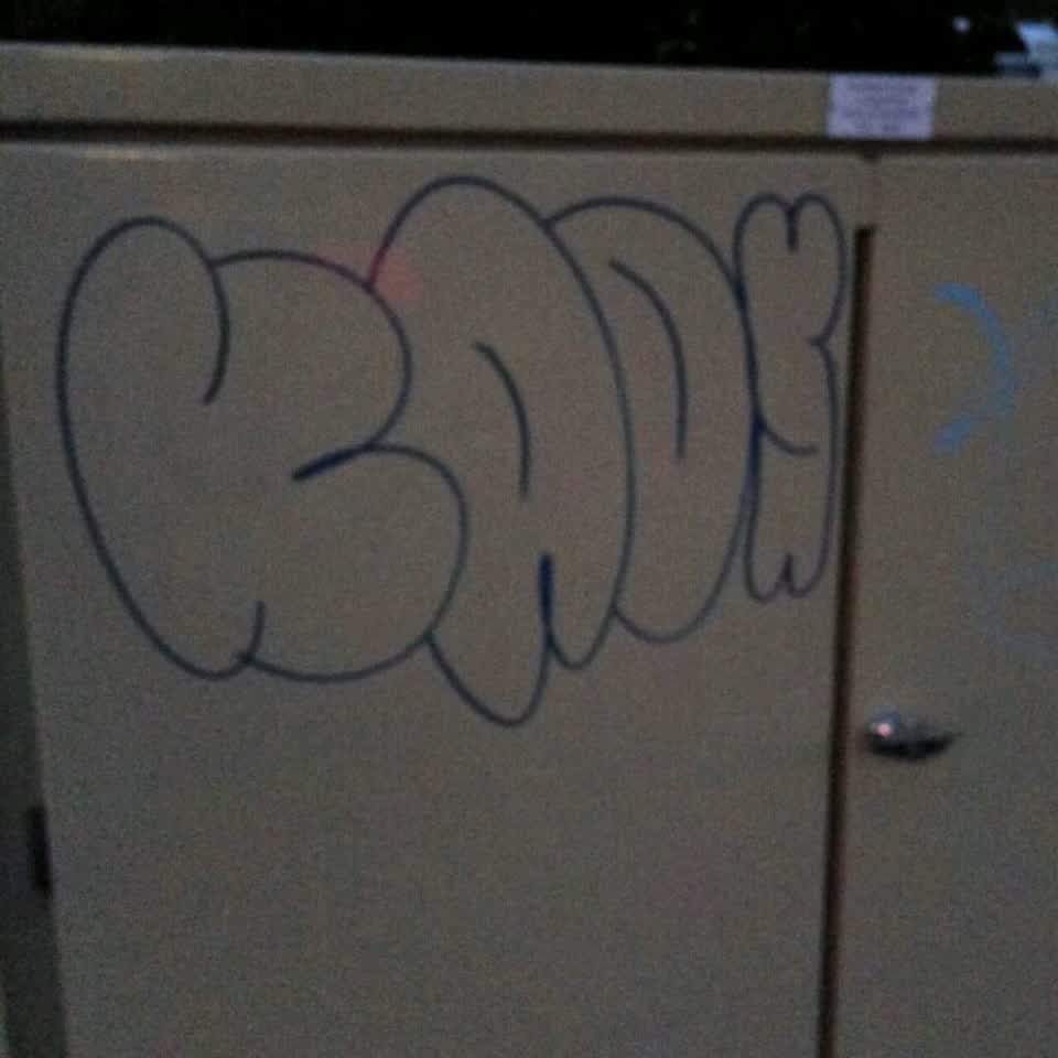 The photograph attached to this graffiti report