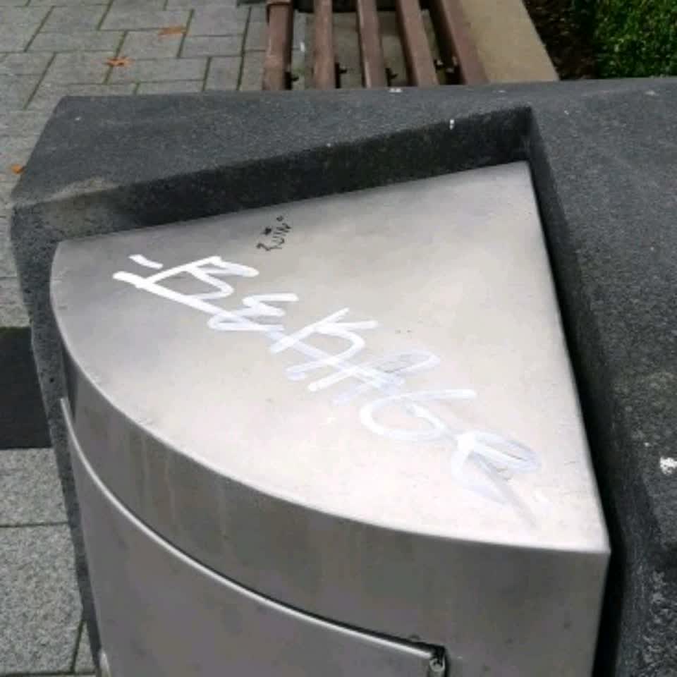 The photograph attached to this graffiti report