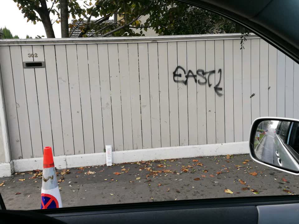 The photograph attached to this graffiti report