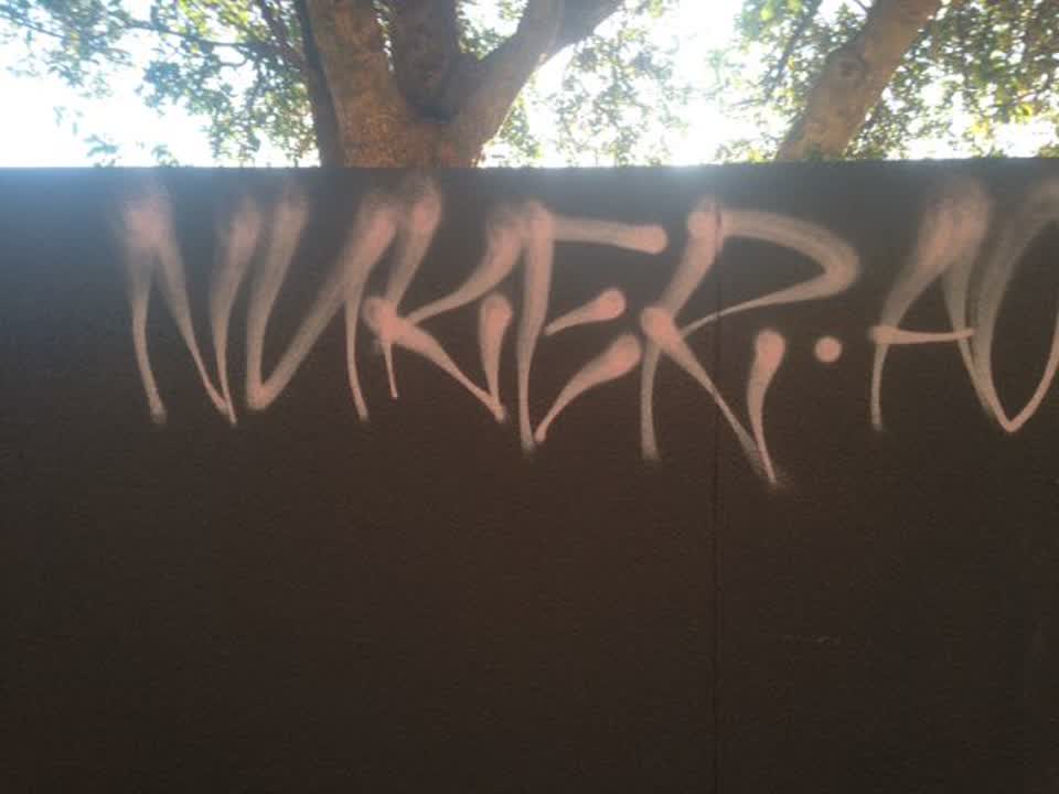 The photograph attached to this graffiti report