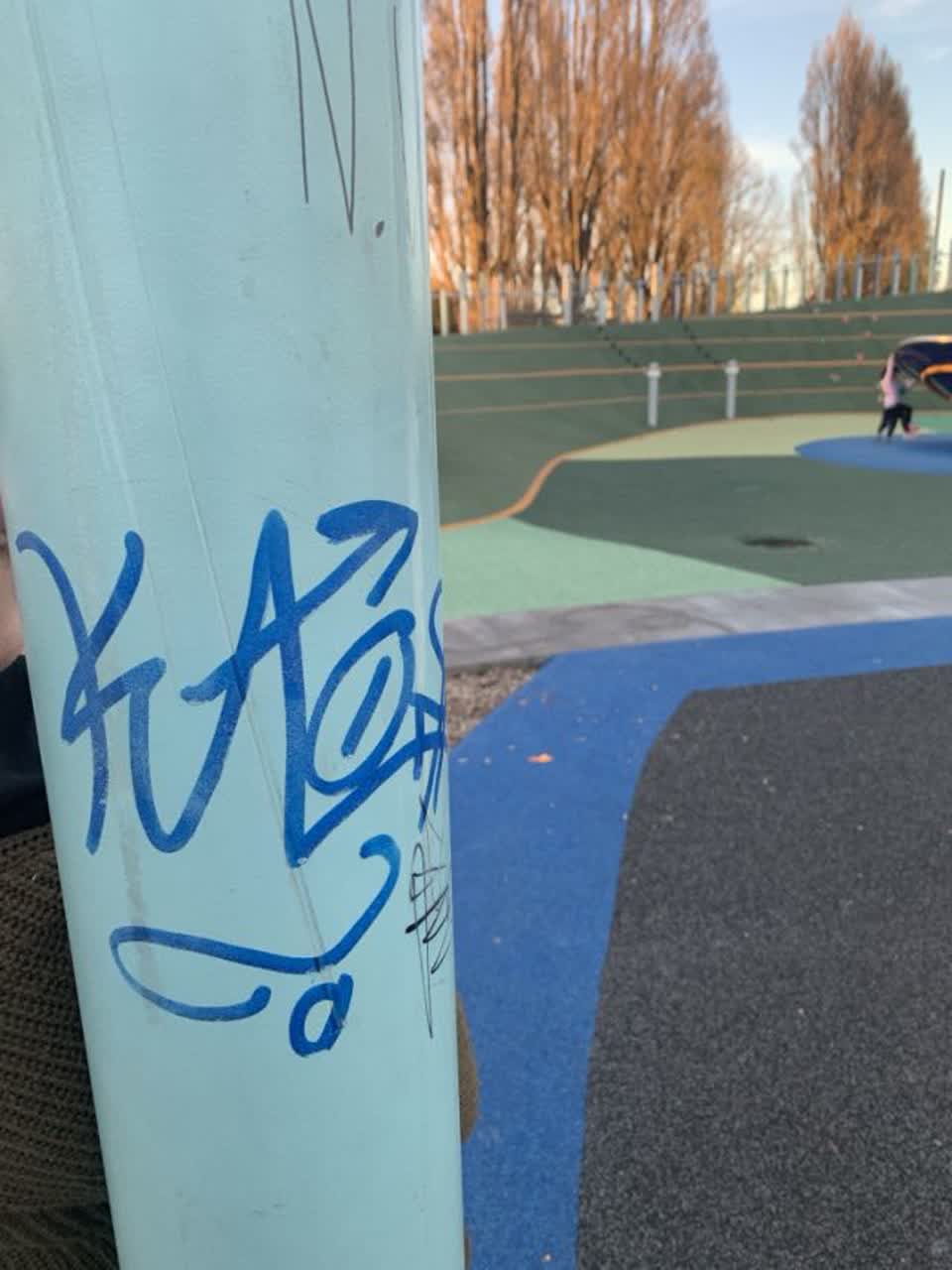The photograph attached to this graffiti report