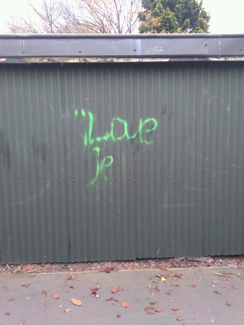 The photograph attached to this graffiti report