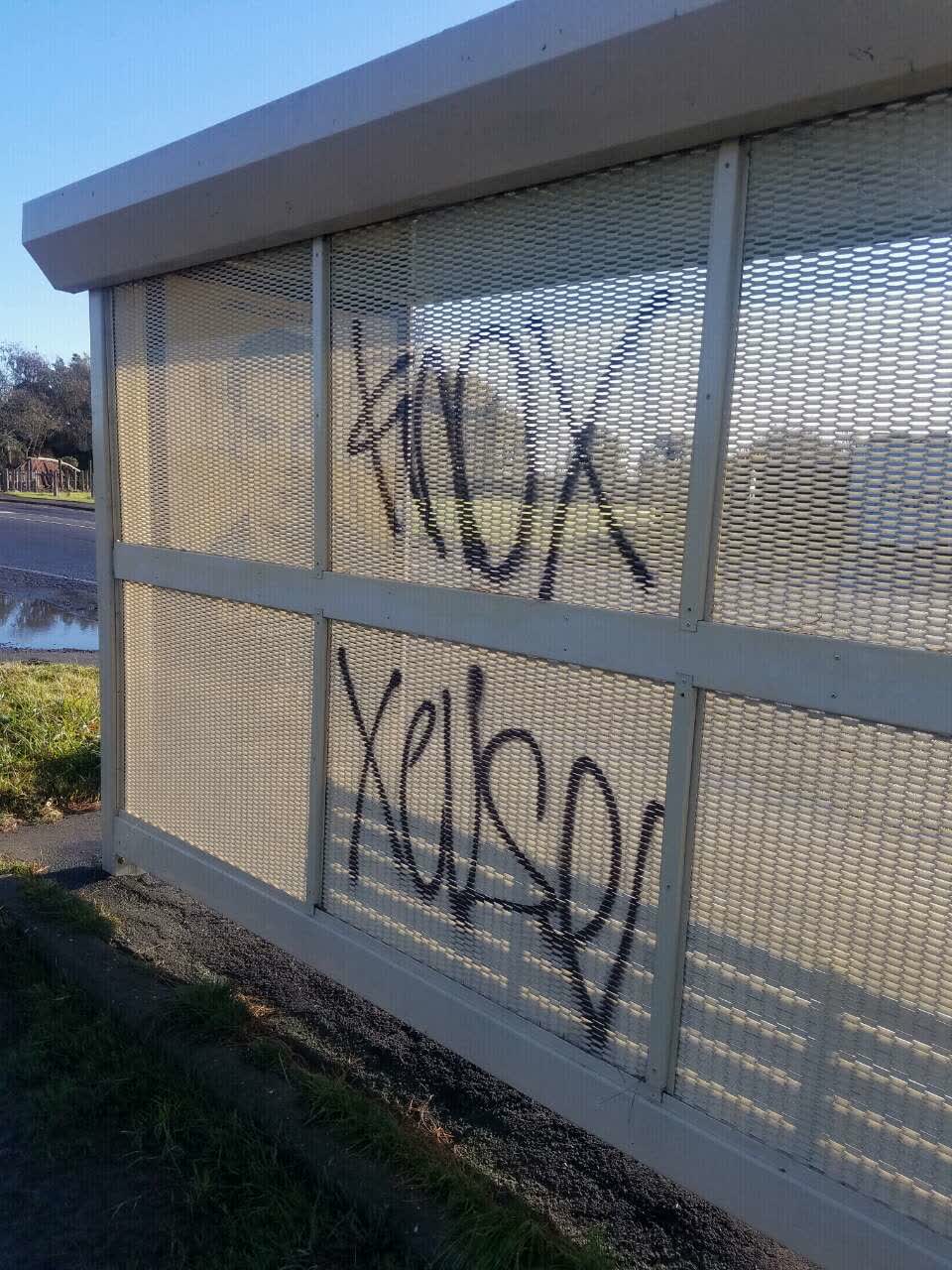 The photograph attached to this graffiti report