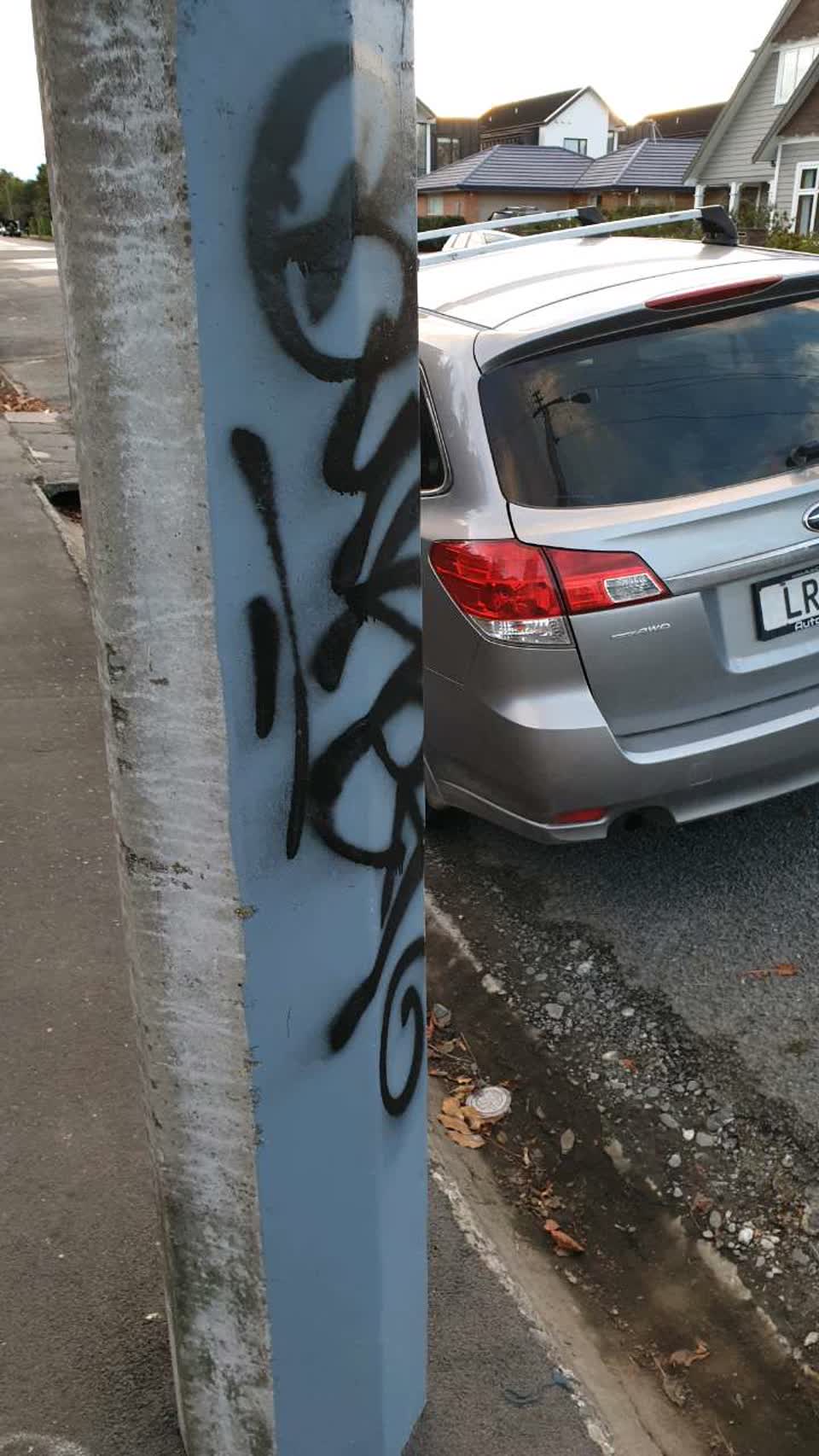 The photograph attached to this graffiti report