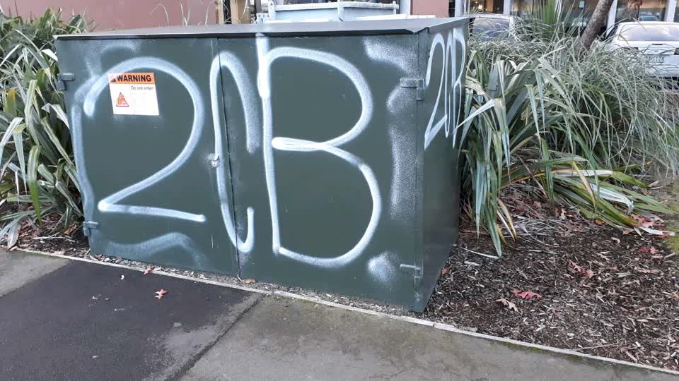 The photograph attached to this graffiti report