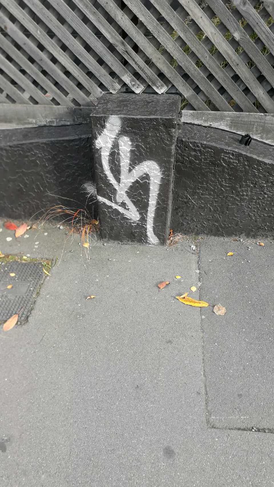 The photograph attached to this graffiti report