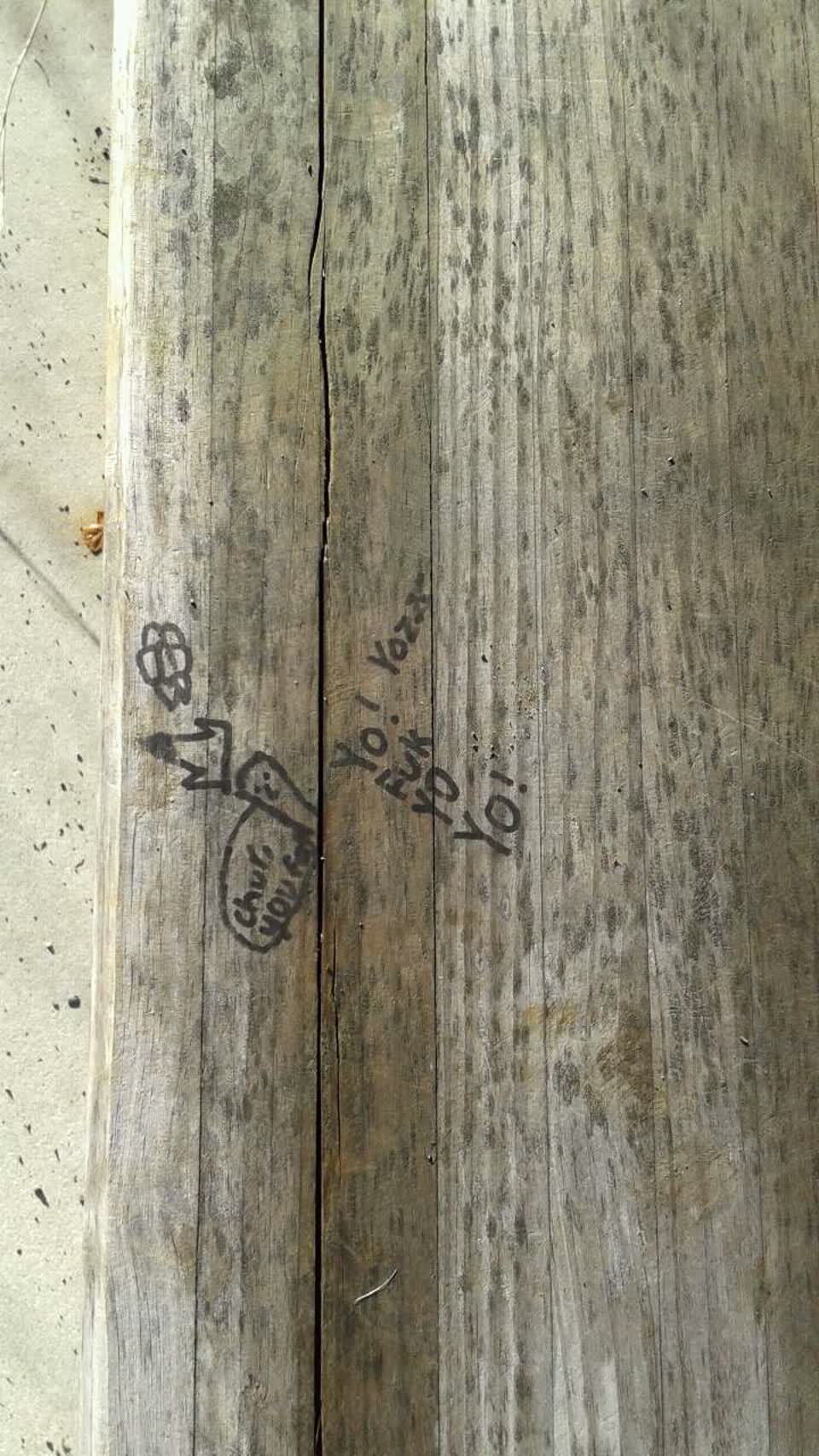The photograph attached to this graffiti report