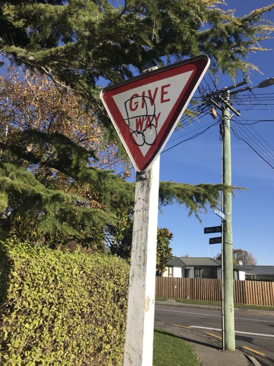 The photograph attached to this graffiti report